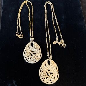 Two Elegant Cream-Colored Pendant Necklaces by EXPRESS